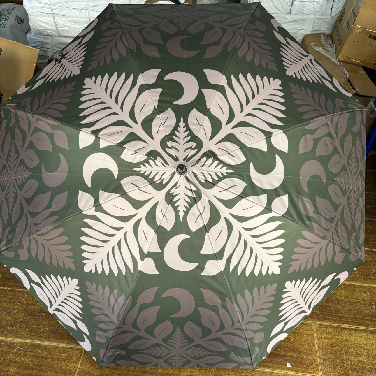 Green Fern Quilt golf umbrella