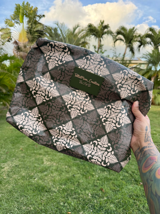 Really Big Insulated Pouch Brown and Green Quilt