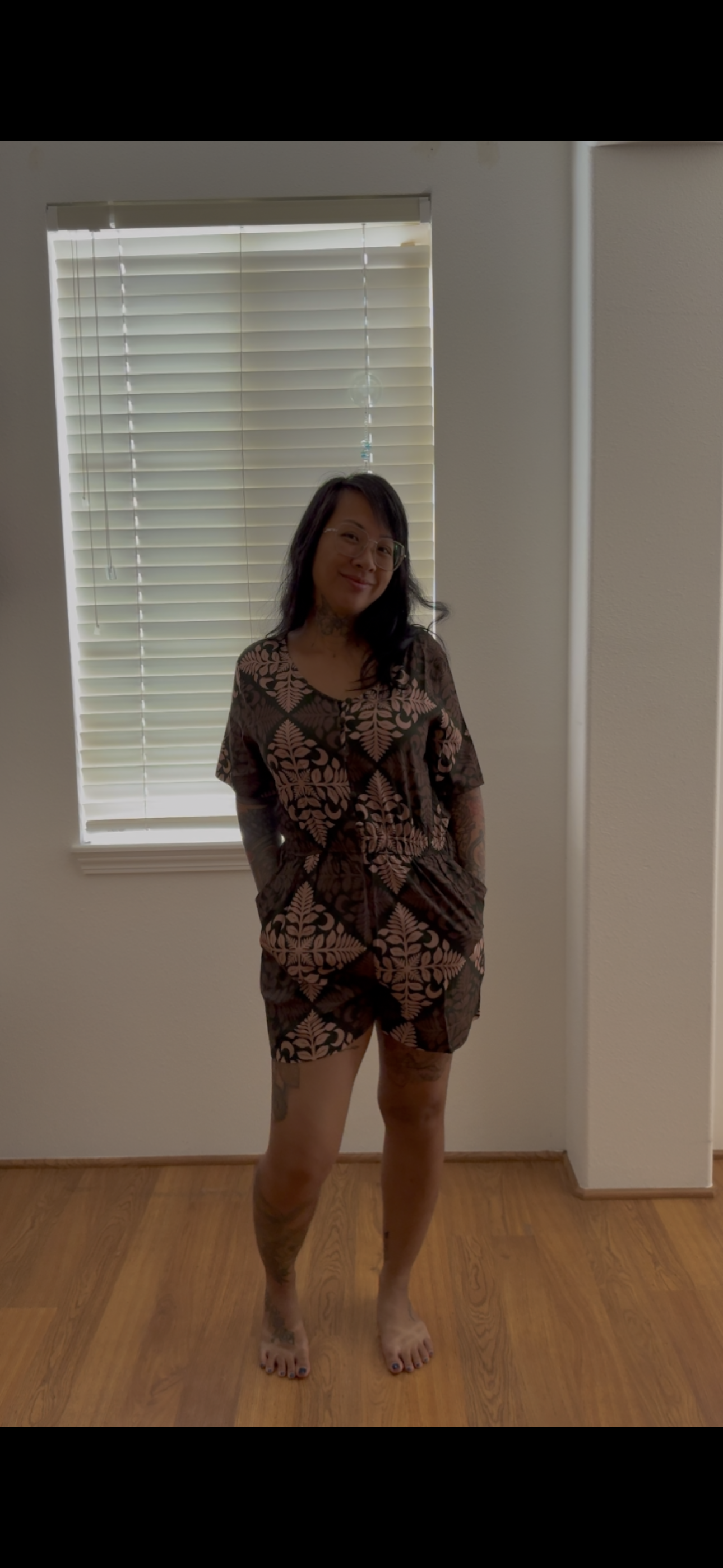Green Fern Quilt Romper