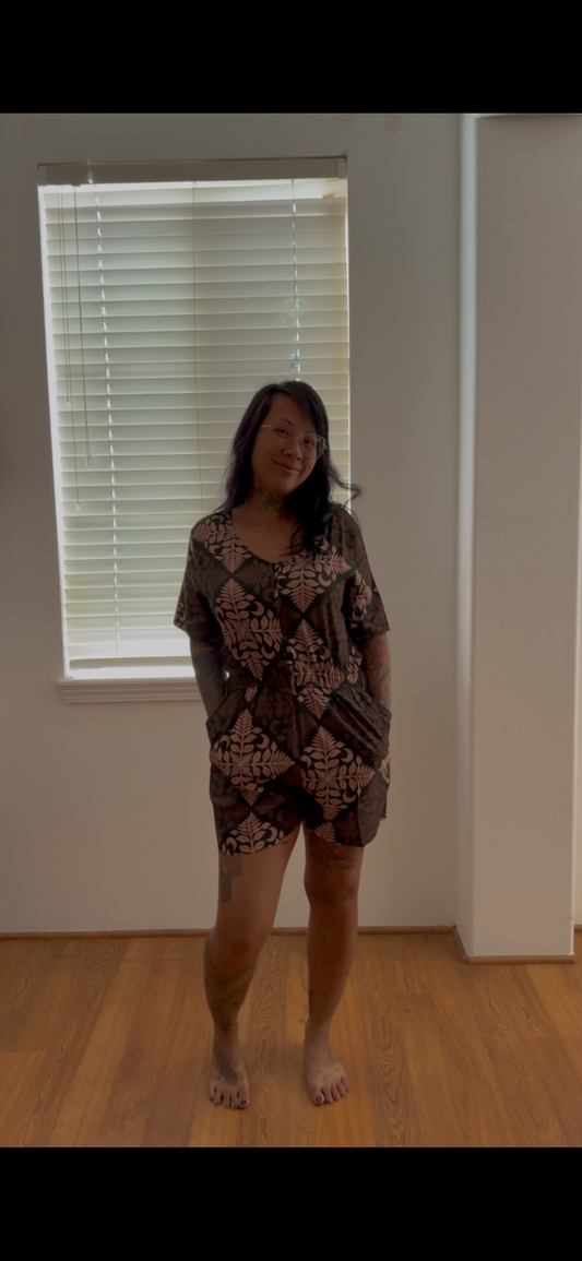 Green Fern Quilt Romper
