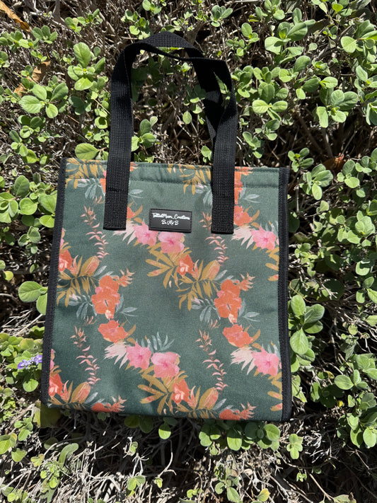 Green Hibiscus Lunch Bag - Small