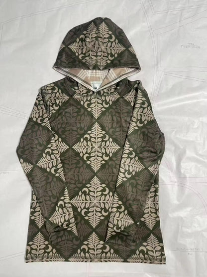 Green Fern Quilt Long Sleeve Tatted Dad Crew