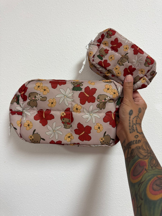 Tan Sanrio Puffy Pouches Collab With Shop.Reiko