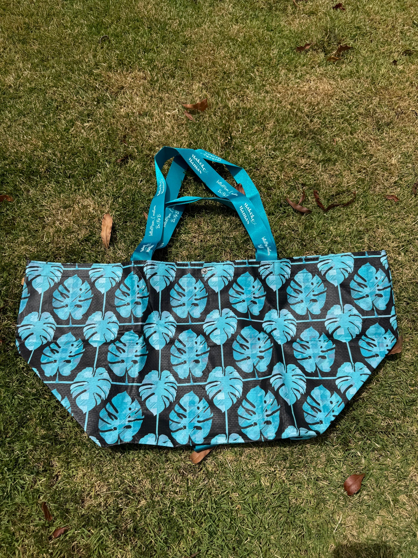 Bebeh Bag Teal Monstera Collab with Makeke Mamas
