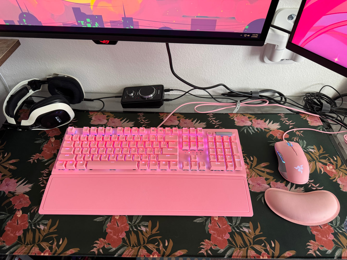 XL Desk Mat Dark Green Floral